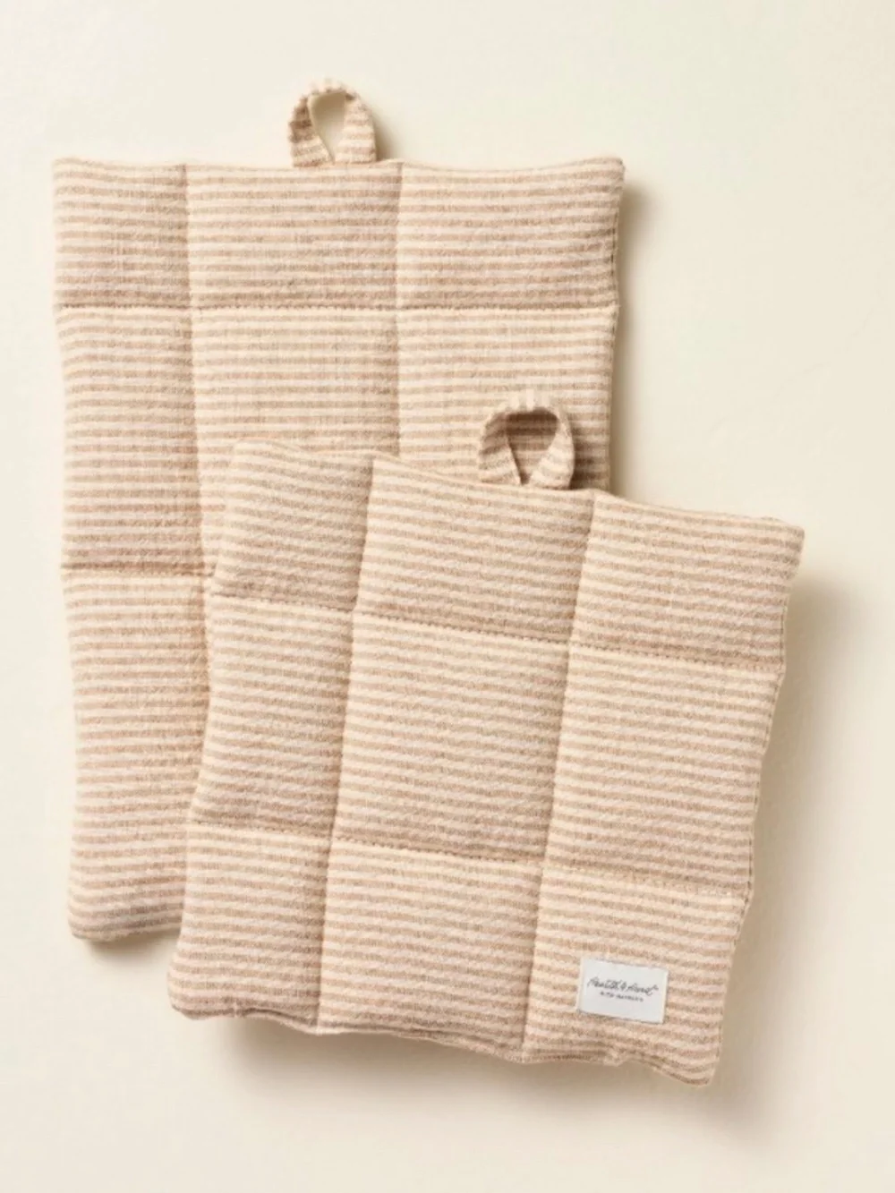 2pc Striped Potholder Set Natural Stripe - Hearth & Hand Magnolia